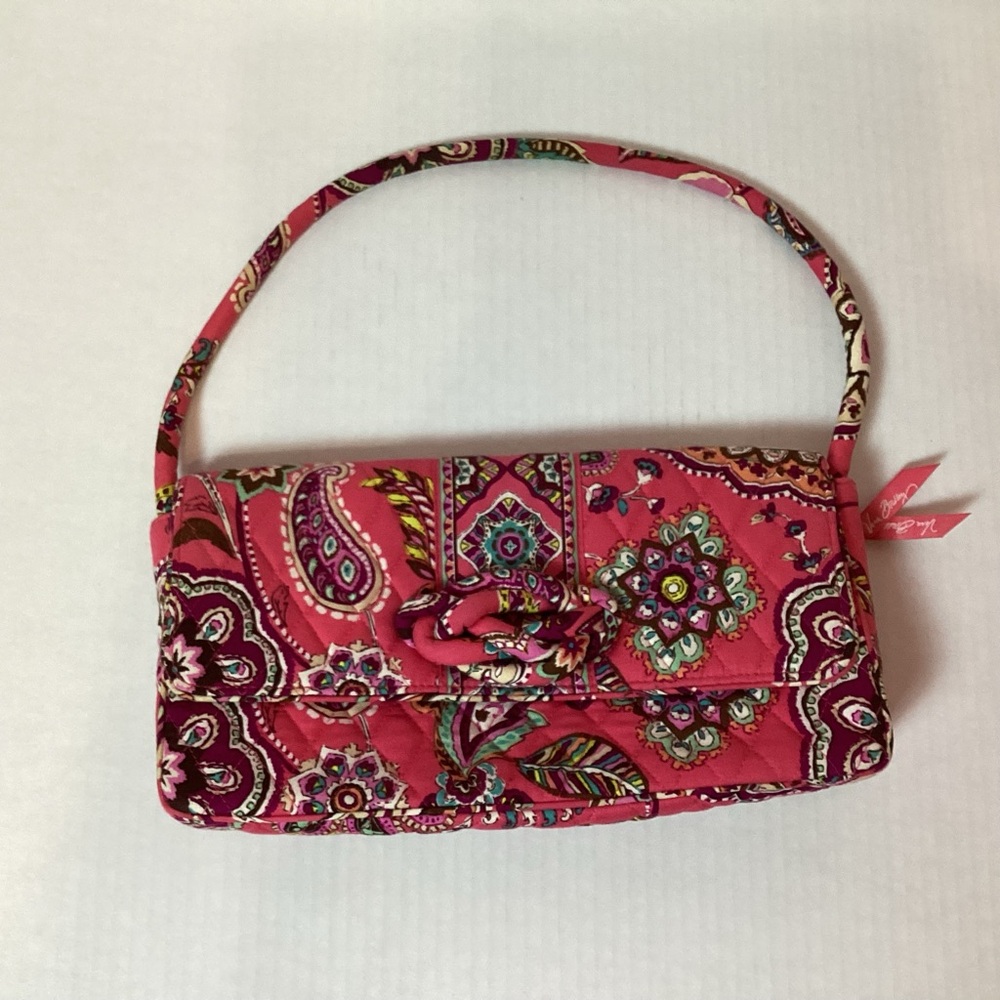 Vera Bradley "Call Me Coral" Knot Just A Clutch Shoulder Bag.